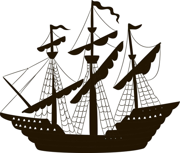 Vektorillustration eines Segelschiffs - Vektor, Bild