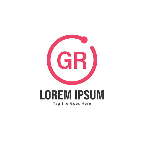 Modello iniziale di logo GR con cornice moderna. Illustrazione vettoriale logo lettera GR minimalista
 - Vettoriali, immagini