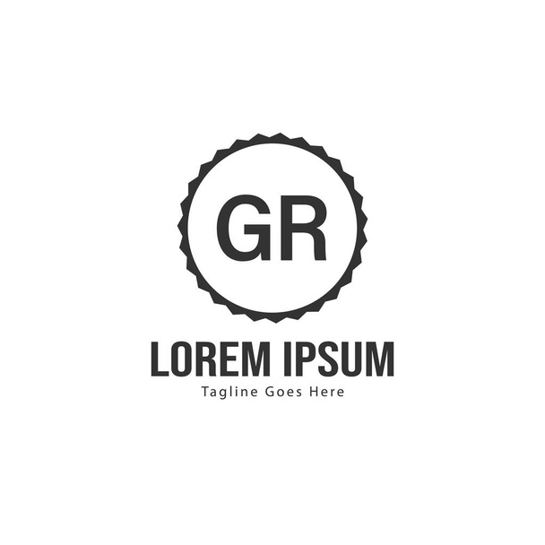 Plantilla de logotipo GR inicial con marco moderno. Ilustración minimalista del vector del logotipo de la letra GR
 - Vector, imagen
