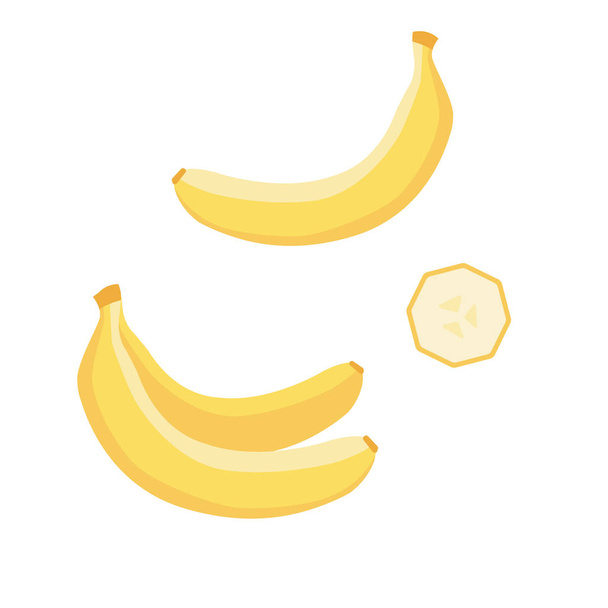 Conjunto de vetor ícone banana, frutas tropicais em estilo plano
 - Vetor, Imagem