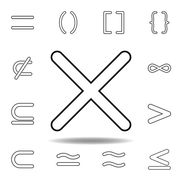 multiplication sign icon. Thin line icon for website design and development, app development. Premium icon on white background - Vector, Image