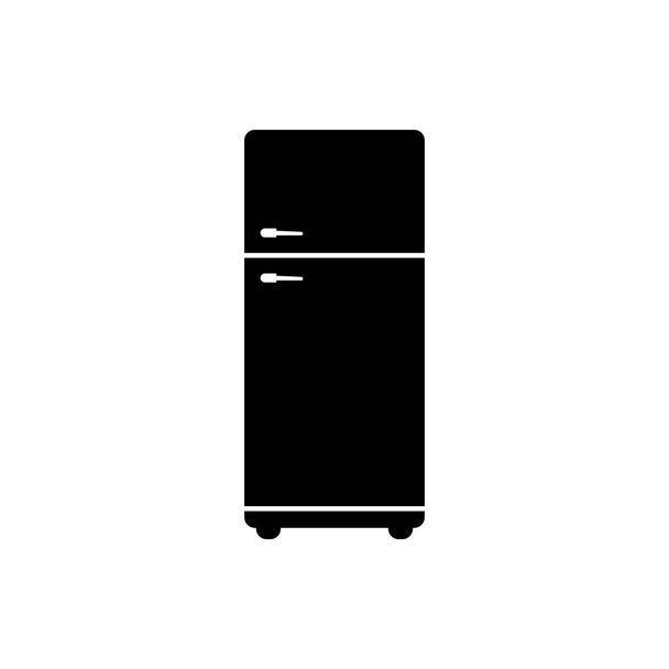 Icône réfrigérateur noir isolé sur fond blanc. Réfrigérateur congélateur réfrigérateur. Technologie et appareils ménagers. Illustration vectorielle - Vecteur, image