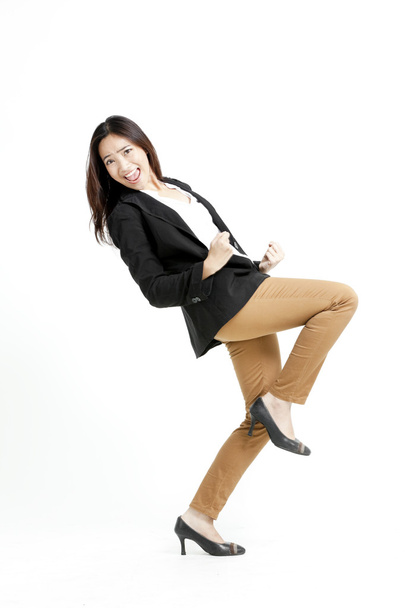 Successful young business woman happy for her success. - Photo, image