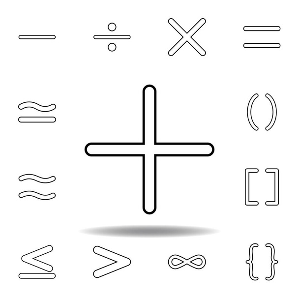 plus Zeichensymbol. Thin Line Icon für Website-Design und -Entwicklung, App-Entwicklung. Premium-Symbol auf weißem Hintergrund - Vektor, Bild