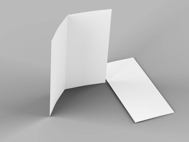 Brochure pliante ouverte au format DL - maquette - démarrage par illusion 3D
  - Photo, image