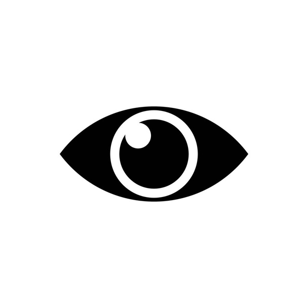 Siyah Göz simgesi beyaz arka plan üzerinde izole. Vektör İllüstrasyonu - Vektör, Görsel