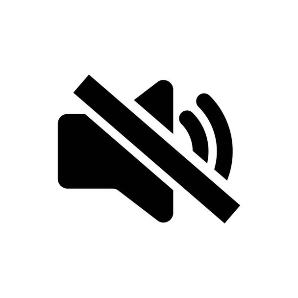 Zwart speaker Mute icoon geïsoleerd op witte achtergrond. Geen geluidspictogram. Volume uit-symbool. Vector illustratie - Vector, afbeelding