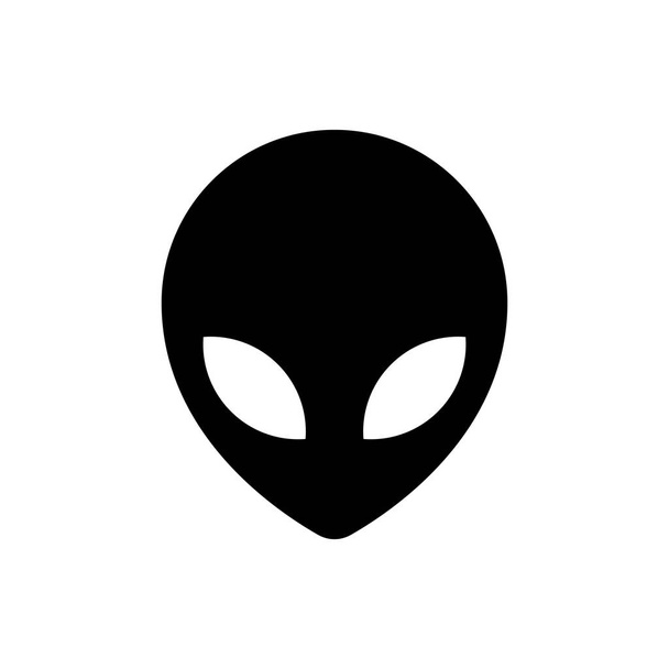 Black Alien icon isolated on white background. Extraterrestrial alien face or head symbol. Vector Illustration - Vetor, Imagem