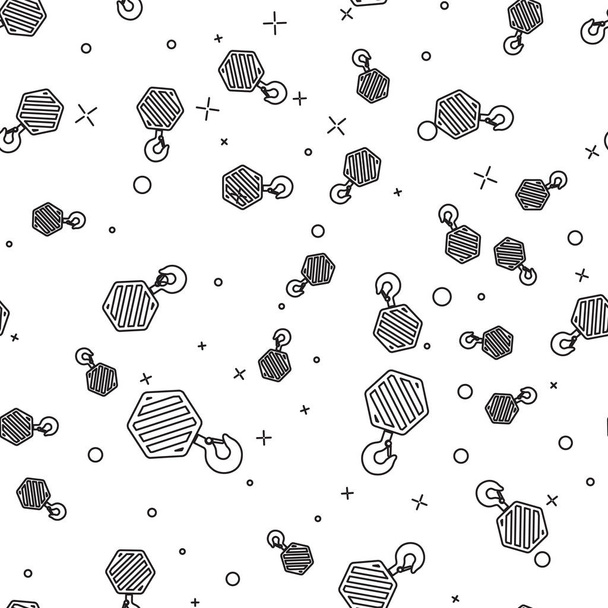 Zwarte industriële haak pictogram geïsoleerd naadloze patroon op witte achtergrond. Kraanhaak icoon. Vector illustratie - Vector, afbeelding
