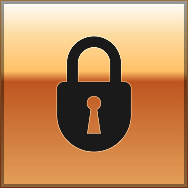 Icona Black Lock isolata su sfondo oro. Segno del lucchetto. Sicurezza, protezione, protezione, privacy. Illustrazione vettoriale
 - Vettoriali, immagini