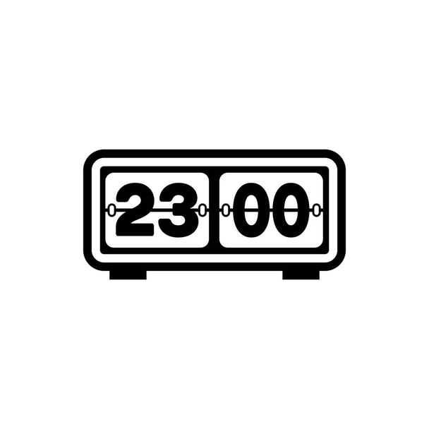 Zwarte retro Flip klokpictogram geïsoleerd op witte achtergrond. Muur flap klok, nummer teller sjabloon, alle cijfers met flips. Vector illustratie - Vector, afbeelding