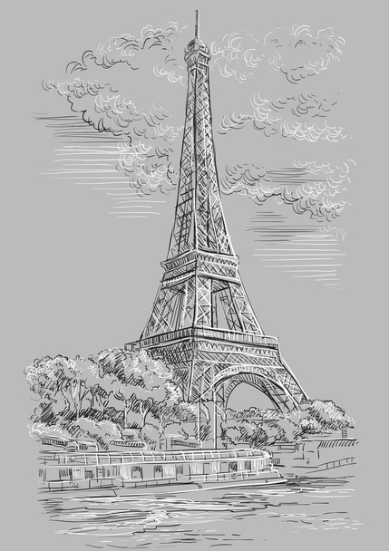 Gris vector dibujo a mano París 1
 - Vector, imagen