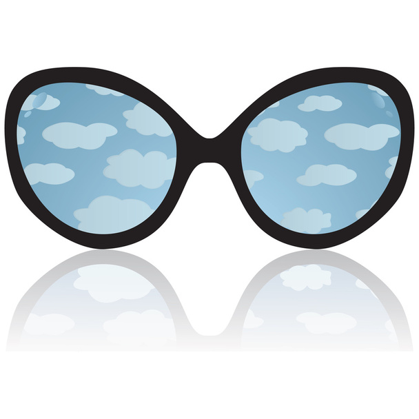 Sun glasses with reflexion of the sky - Vector, afbeelding