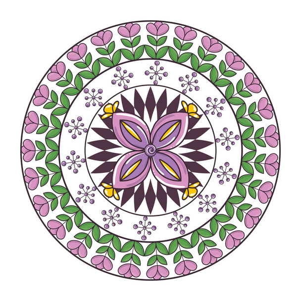 kleurrijke en circulaire Mandala - Vector, afbeelding