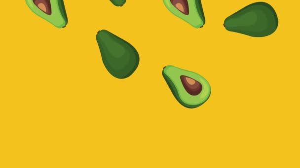 Avocado fallenden Hintergrund hd Animation - Filmmaterial, Video