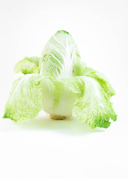 Fresh ripe chinese cabbage isolated on white background. Healthy lifestyle theme, kitchen scene - Фото, изображение