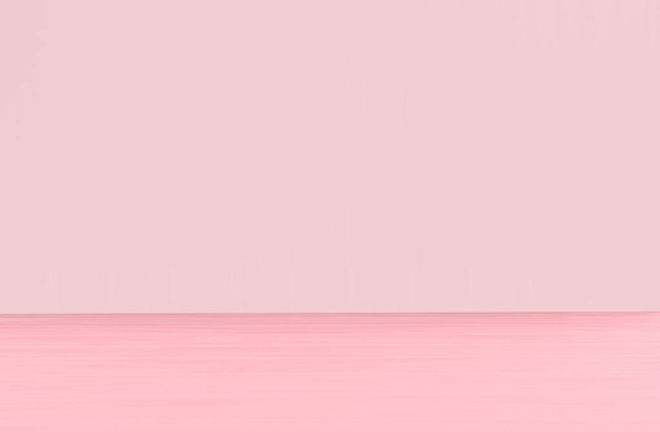 3D-Darstellung. süße weiche rosafarbene Farbe Holzpaneel Boden und Wand Hintergrund. - Foto, Bild