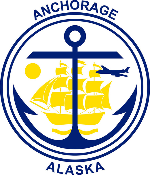Státní znak Anchorage na Aljašce, USA - Vektor, obrázek