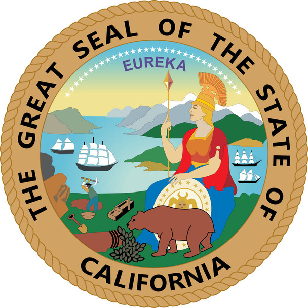 Герб Каліфорнії, Сполучені Штати - Вектор, зображення