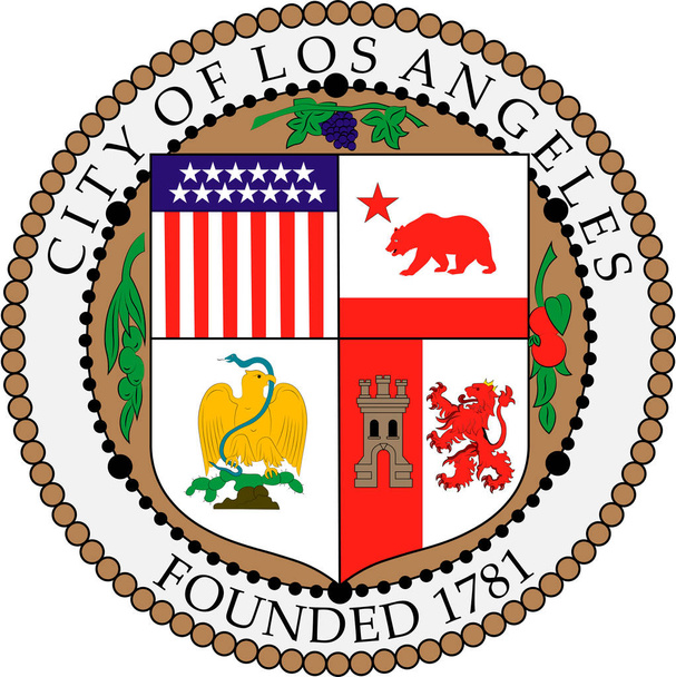 Герб міста Лос-Анджелеса, штат Каліфорнія, США - Вектор, зображення
