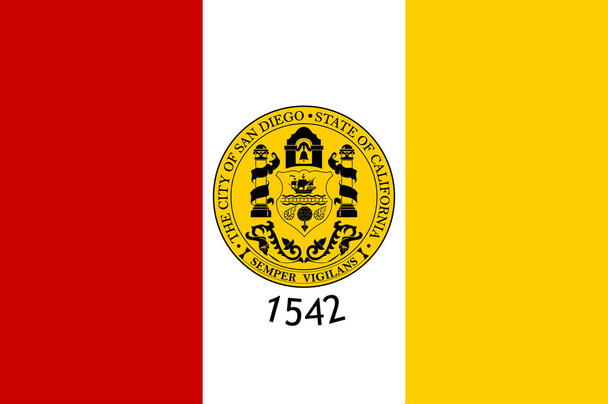Bandera de San Diego City, California, EE.UU.
 - Vector, Imagen