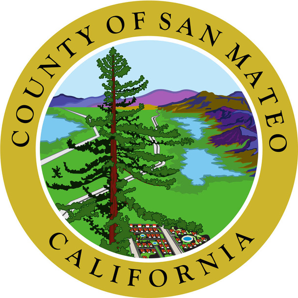 San Mateon piirikunnan vaakuna Yhdysvalloissa
 - Vektori, kuva