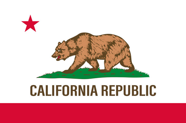 カリフォルニア州の旗, アメリカ合衆国 - ベクター画像