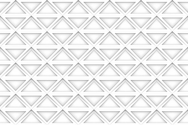 3D レンダリング。シームレスなホワイト正方形のグリッドパターンアートデザイン壁の背景. - 写真・画像