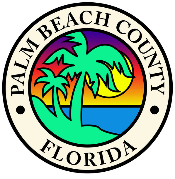 Palm Beach Countyn vaakuna Floridassa, Yhdysvalloissa
 - Vektori, kuva