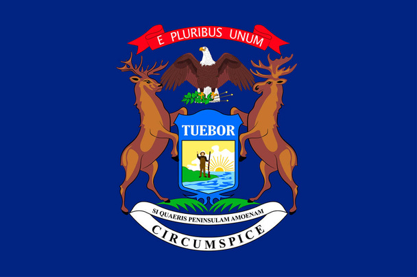 Flagge von Michigan, USA - Vektor, Bild