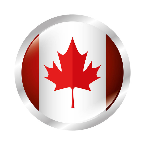 Kanadyjczyk ilustracja klon liść przycisk wektor - Wektor, obraz