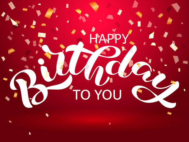 Happy birthday lettering. Congratulatory quote for banner or postcard. Vector illustration - Vector, afbeelding
