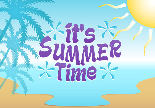 einzigartige moderne Sommerzeit Design Hintergrund Banner Vorlage mit Text es ist Sommerzeit für persönlich und alle Unternehmen verwendet - Vektor, Bild
