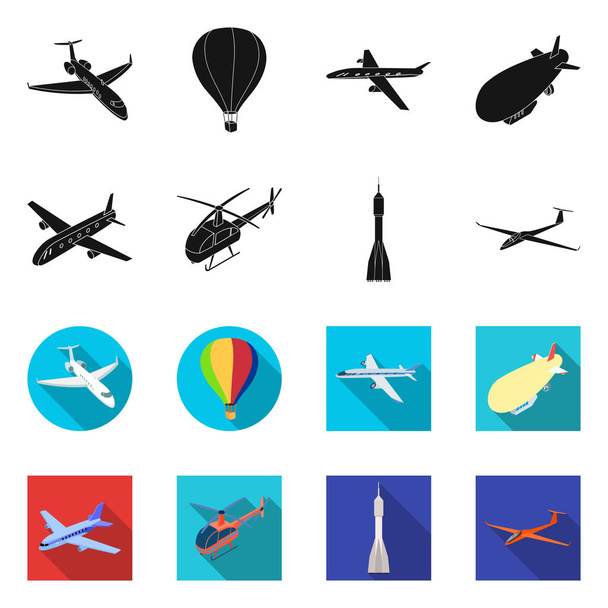 Vector design of transport and object logo. Set of transport and gliding stock symbol for web. - Vector, Image