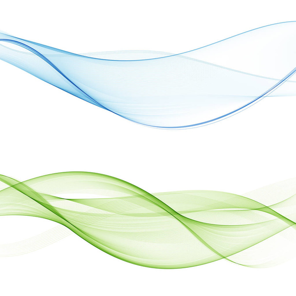 A set of waves blue green. - Vector, Image