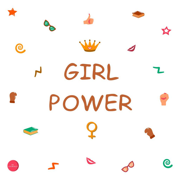 Girl power vector illustration. Slogan  - Vector, imagen