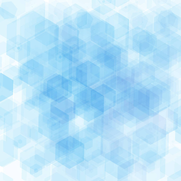 Vector Abstract geometric background. Template brochure design. Blue hexagon shape - Vector, Image