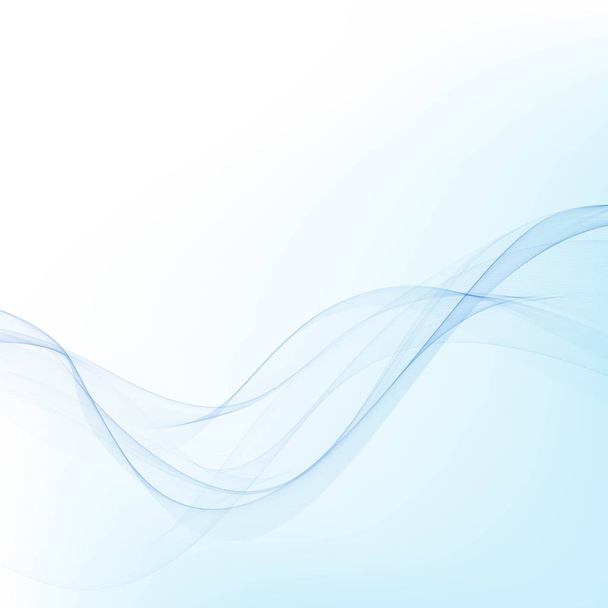Abstract vector background, blue transparent waved lines for brochure, website, flyer design. smoke wave. - Vector, Image