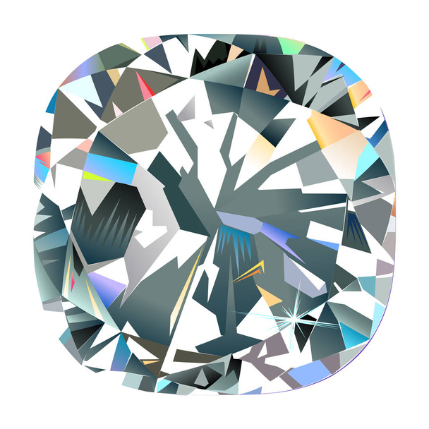 Abstrait polygonal diamant rétroéclairage murale peinture intérieure bijoux isolé fond de coussin, illustration vectorielle
 - Vecteur, image