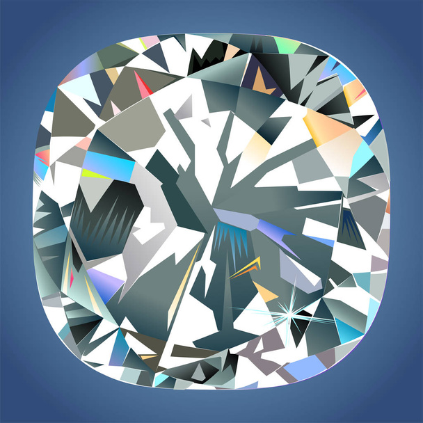 Abstrait polygonal diamant rétroéclairage murale peinture intérieure bijoux isolé fond de coussin, illustration vectorielle
 - Vecteur, image