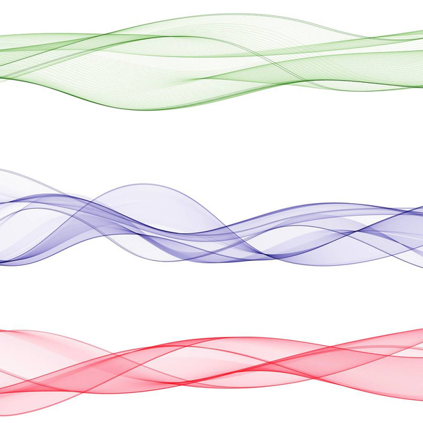 nastavit abstraktní vektorové vlny. barevné čáry. eps 10 - Vektor, obrázek