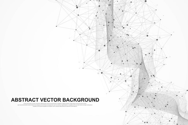 Vector abstract big data visualization. Complex data threads graphic. Abstract vector graphics. Futuristic infographic illustration - Vector, Image
