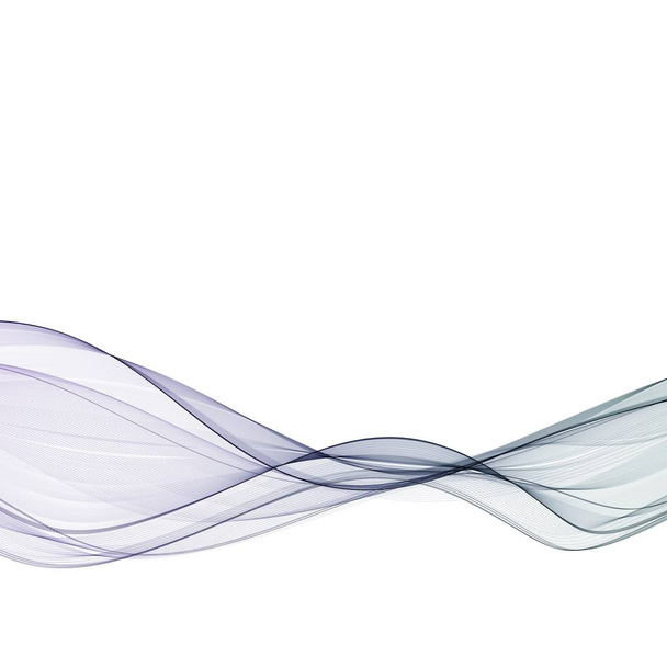 vector de onda de color liso abstracto. Curva flujo azul movimiento ilustración. Diseño de humo. Líneas vectoriales. - Vector, imagen