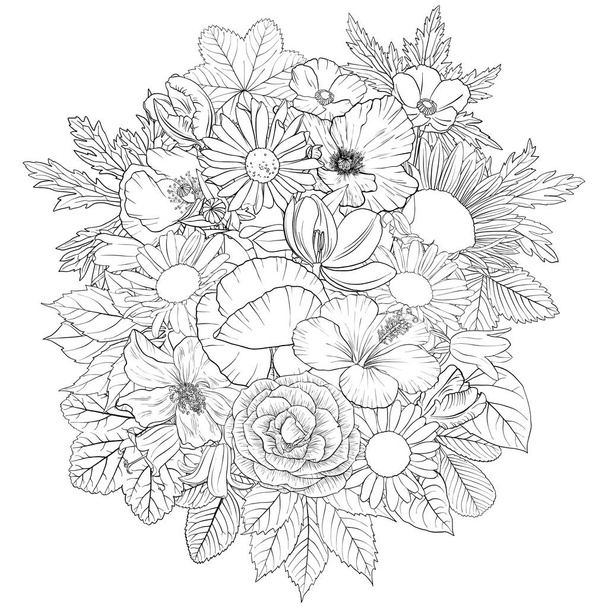vector drawing flowers - Vektor, obrázek