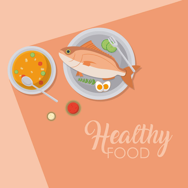 Здоровое и вкусное питание
 - Вектор,изображение
