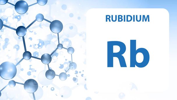 Rubidium rb, chemisch element teken. 3D-rendering geïsoleerd op WHI - Foto, afbeelding