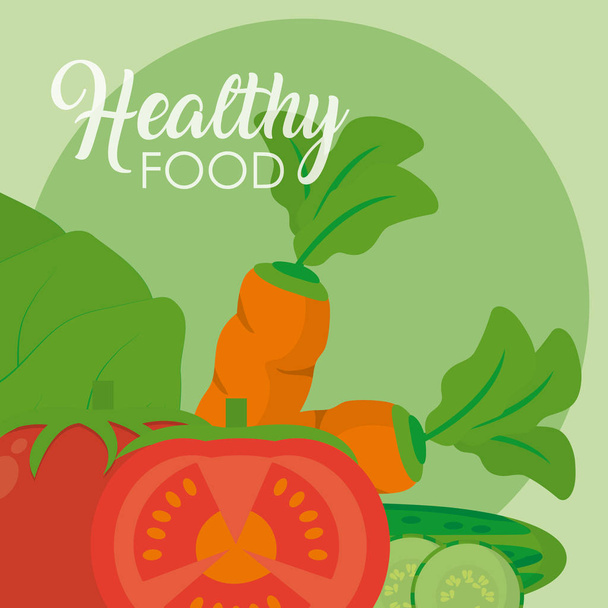 Healthy food concept - Vector, Image