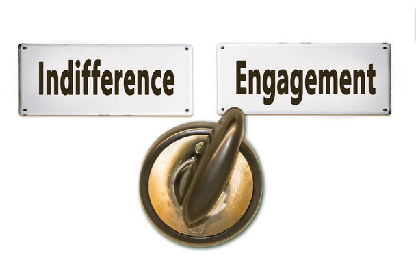 Street Sign to Engagement versus Indifference - Photo, Image
