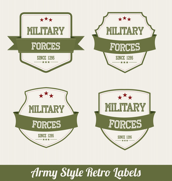 Army Style Retro Labels - Vector, Image