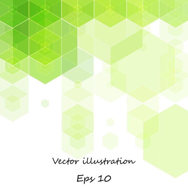 green hexagon background. layout for advertising. template for presentation. banner polygonal style. eps 10 - Vetor, Imagem
